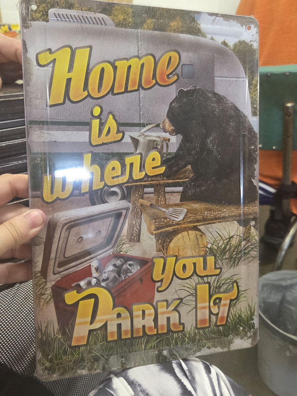 Camping Tin Sign Wall Decor Home Is Where You Park It 16.75”x12”
